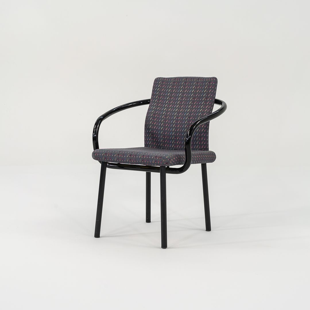 1986 Pair of Mandarin Chair by Ettore Sottsass for Knoll in Patterned Fabric