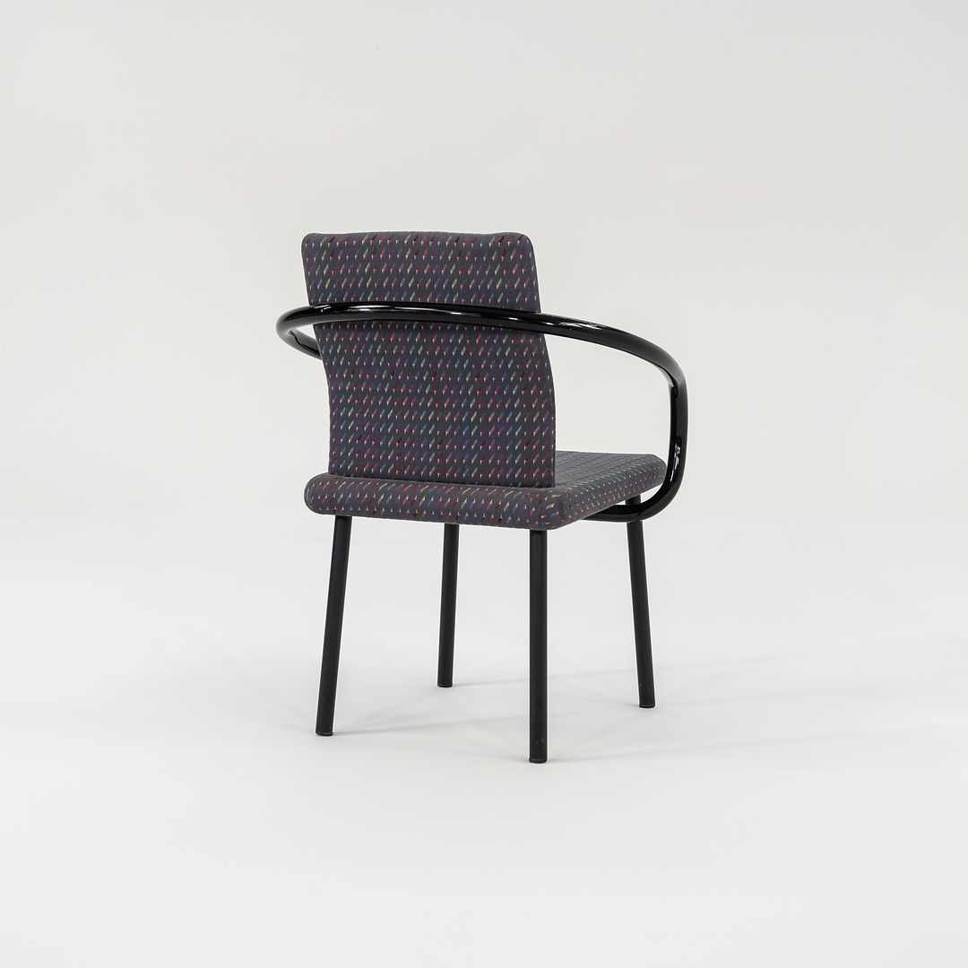 1986 Pair of Mandarin Chair by Ettore Sottsass for Knoll in Patterned Fabric