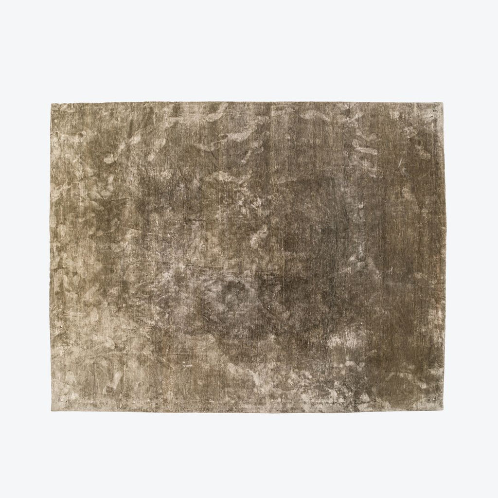 SOLD 100% Silk Green Rug from Nepal Imported by Carini Lang - Joseph Carini Carpets 10x14 ft