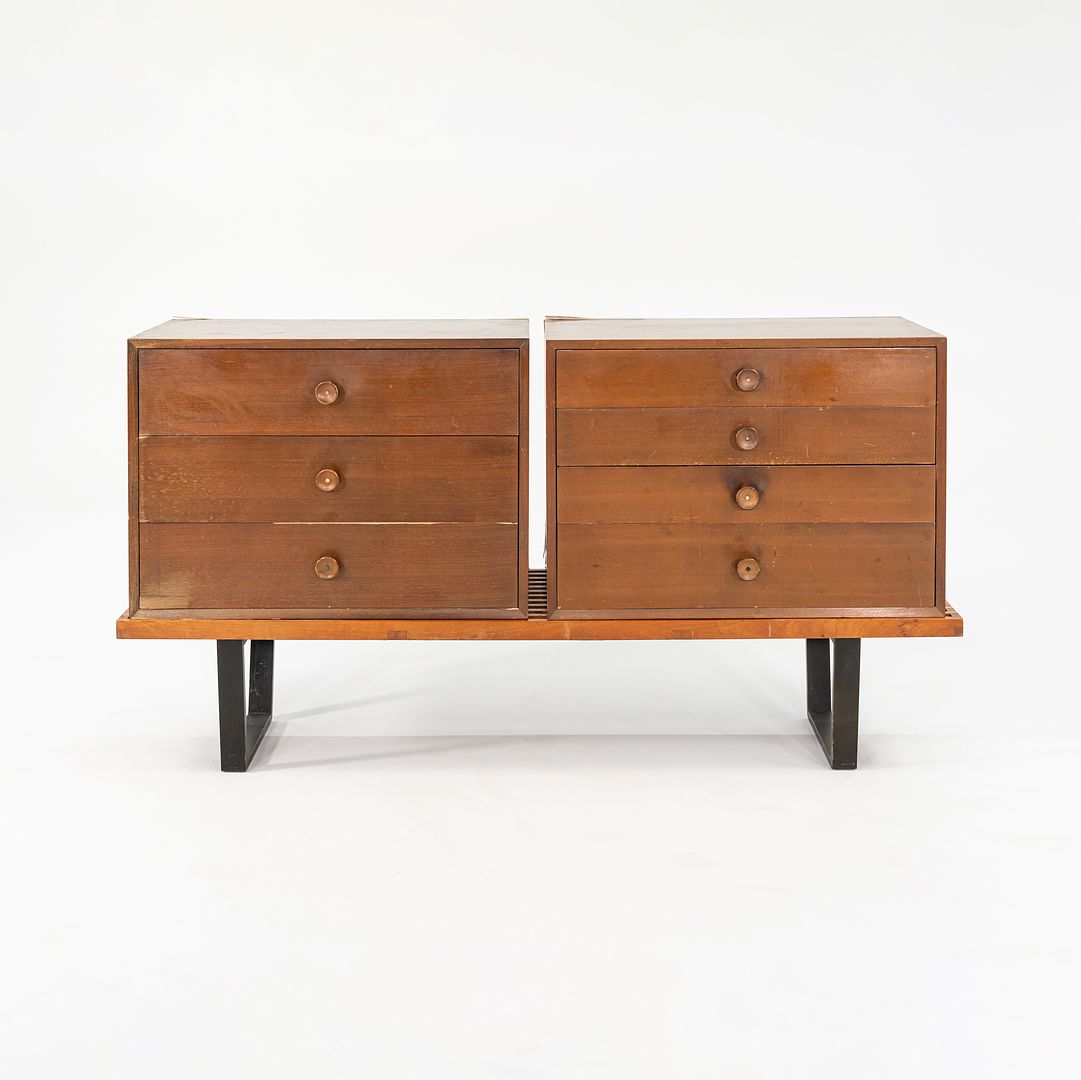 1954 BCS Four Drawer Cabinet, Model 4606 by George Nelson for Herman Miller in Walnut (without bench)
