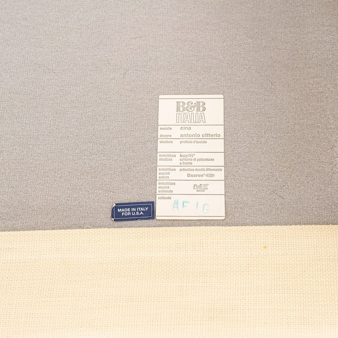 1990s Cina Sofa By Antonio Citterio For B&B Italia in 2-Tone Light Fabric 2x Available