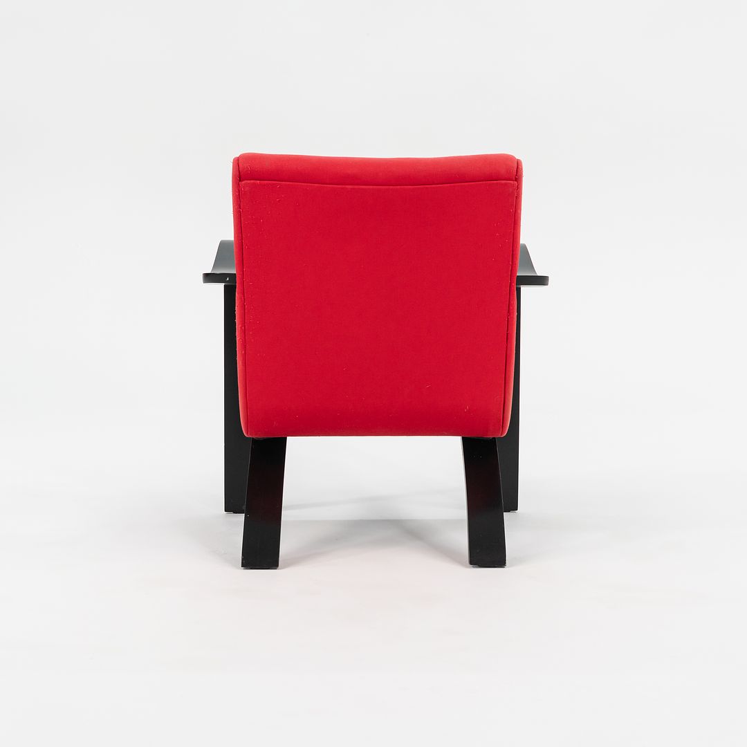 1990s Bentwood Lounge Chair by Thonet in Red Fabric with Ebonized Bentwood, 4x Available