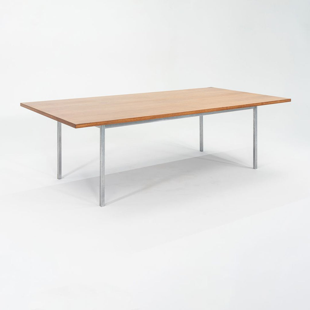 1960s Florence Knoll Walnut Dining or Conference Table with Chromed Steel Legs 34x72 in