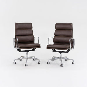 2006 Soft Pad Executive Chair, Model EA437 by Charles and Ray Eames for Herman Miller in Brown Leather 3x Available