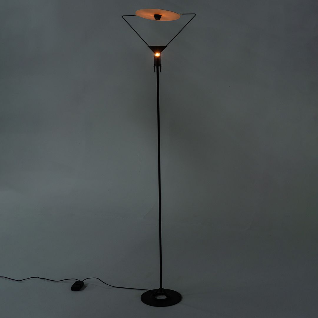 C. 1980s Polifemo Floor Lamp Carlo Forcolini Artemide Mirror Halogen Reflector