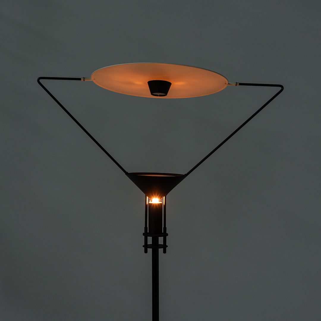 C. 1980s Polifemo Floor Lamp Carlo Forcolini Artemide Mirror Halogen Reflector