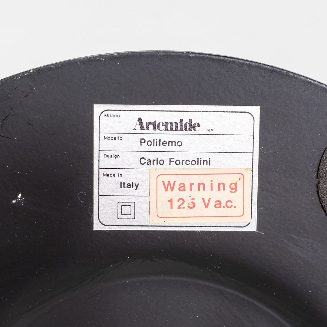 C. 1980s Polifemo Floor Lamp Carlo Forcolini Artemide Mirror Halogen Reflector