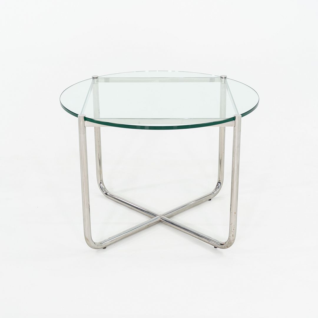 C. 1998 Mies van der Rohe for Knoll MR End / Side Table with Round Glass Top