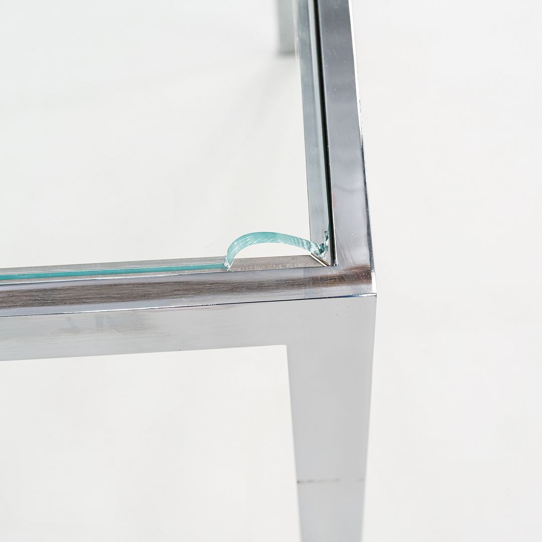 1970s Steel and Glass Dining Table Attributed to Jacob Epstein for Cumberland