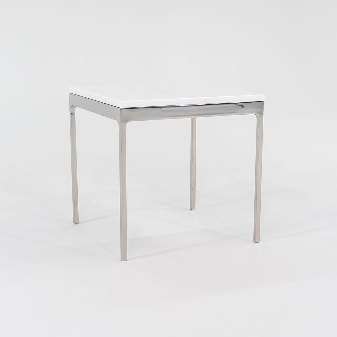 1990s TA.18G Square Side Table by Nicos Zographos for Zographos Designs in Marble and Stainless Steel 2x Available