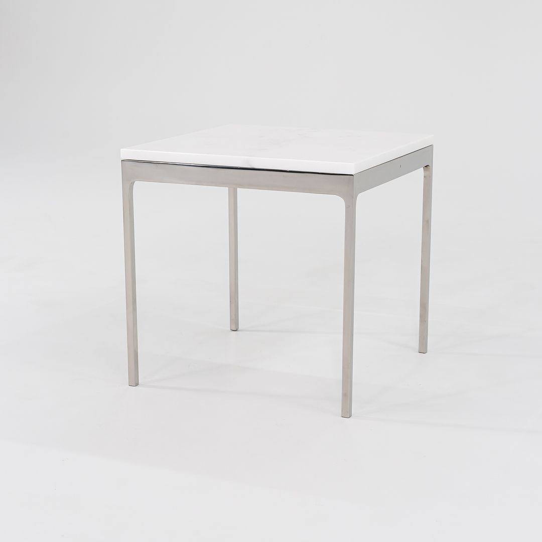 1990s TA.18G Square Side Table by Nicos Zographos for Zographos Designs in Marble and Stainless Steel 2x Available