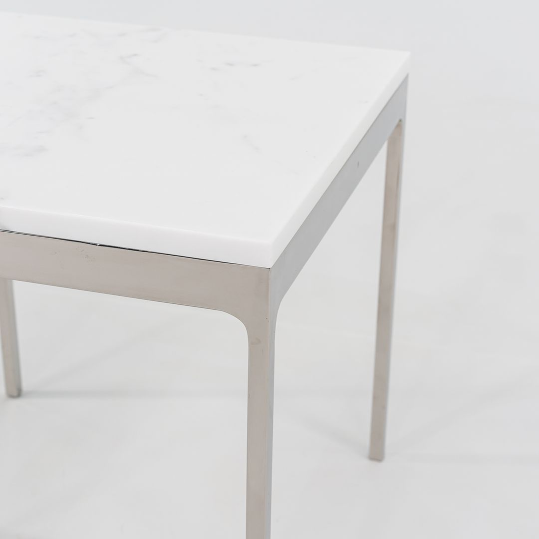 1990s TA.18G Square Side Table by Nicos Zographos for Zographos Designs in Marble and Stainless Steel 2x Available