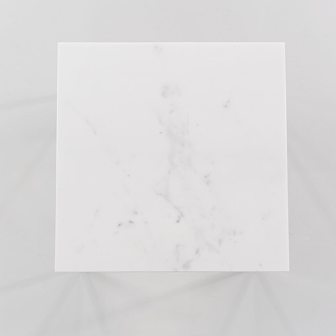 1990s TA.18G Square Side Table by Nicos Zographos for Zographos Designs in Marble and Stainless Steel 2x Available