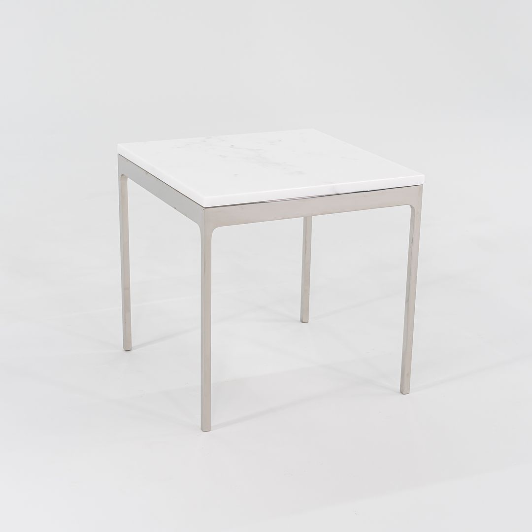 1990s TA.18G Square Side Table by Nicos Zographos for Zographos Designs in Marble and Stainless Steel 2x Available