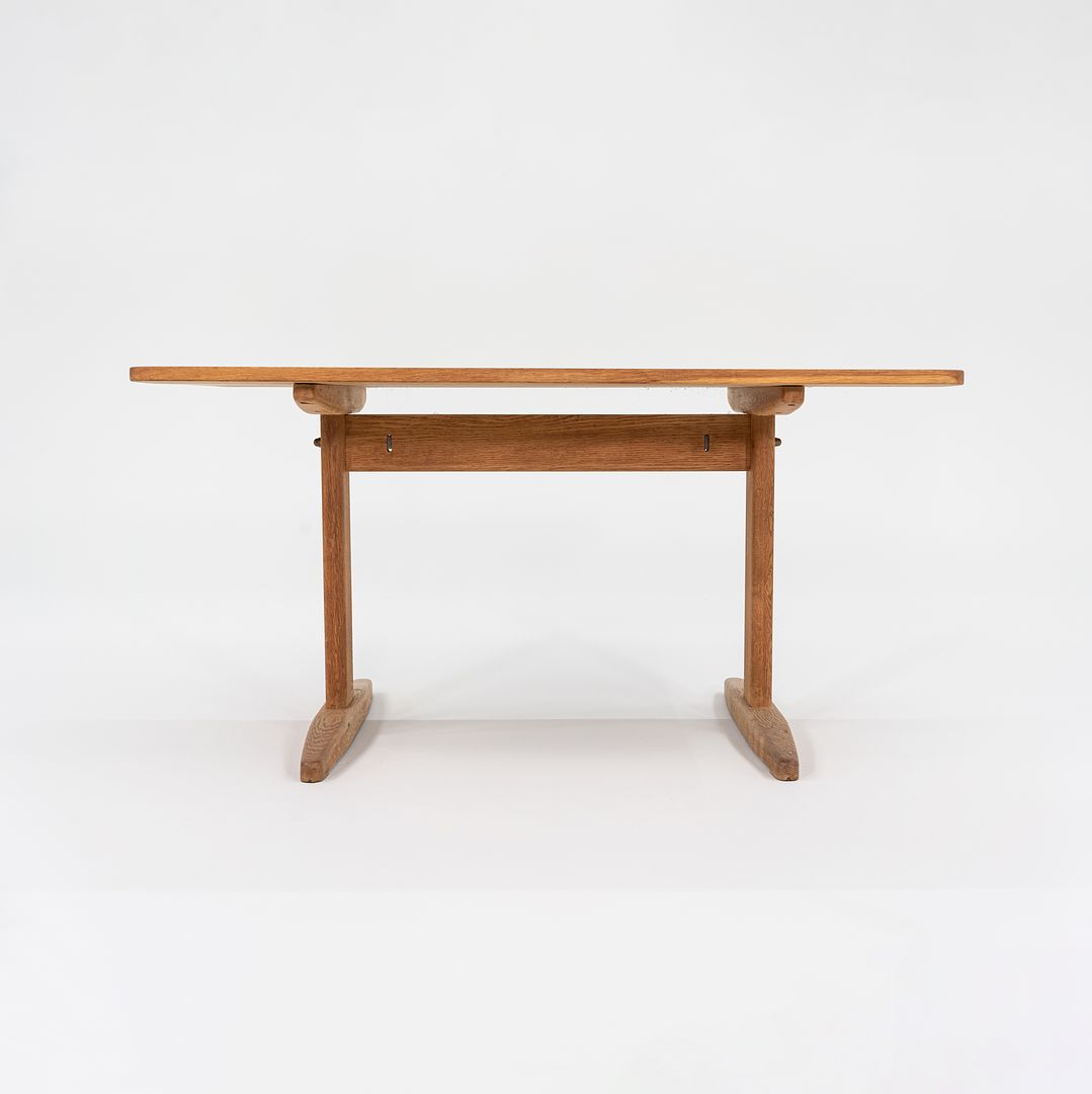 1970s Borge Mogensen Shaker Trestle Base Dining Table for Haarby C.M. Madsen Denmark