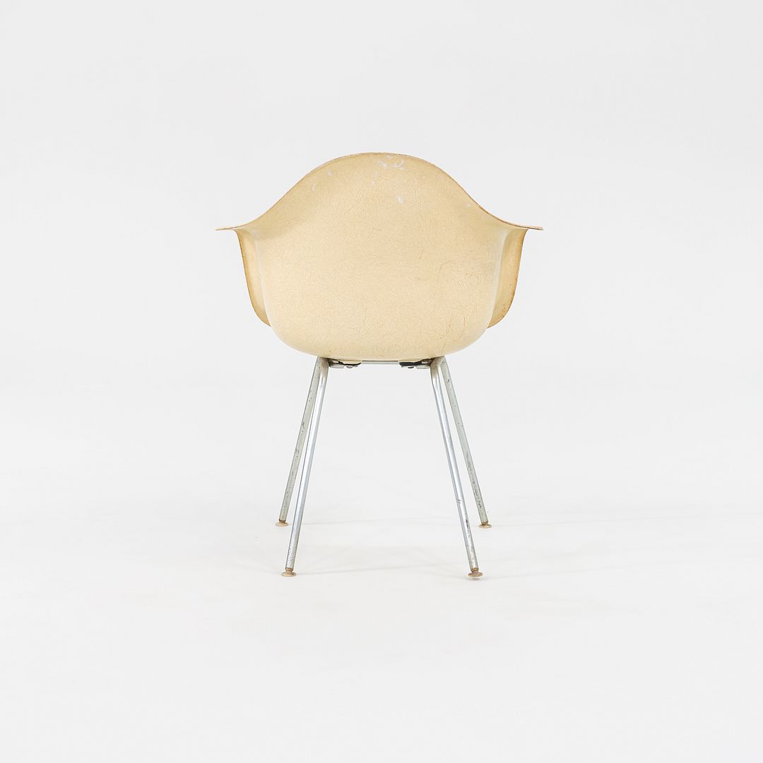 1960 Herman Miller Eames DAX Dining Arm Shell Chair in Parchment Fiberglass