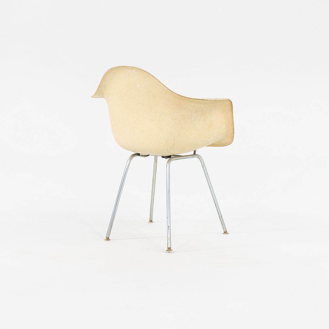 1960 Herman Miller Eames DAX Dining Arm Shell Chair in Parchment Fiberglass