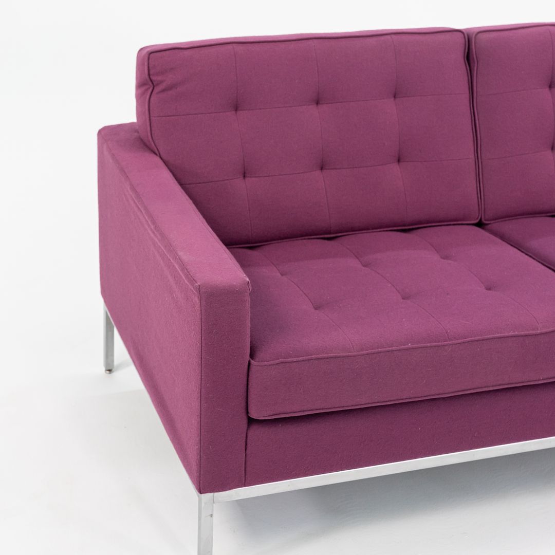 2015 Florence Knoll Settee Sofa, Model 1205S2 by Florence Knoll for Knoll in Purple Fabric