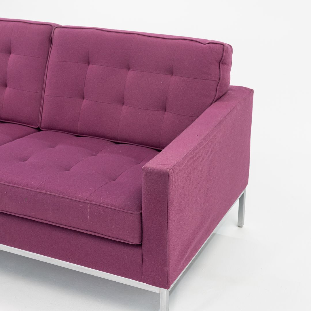 2015 Florence Knoll Settee Sofa, Model 1205S2 by Florence Knoll for Knoll in Purple Fabric