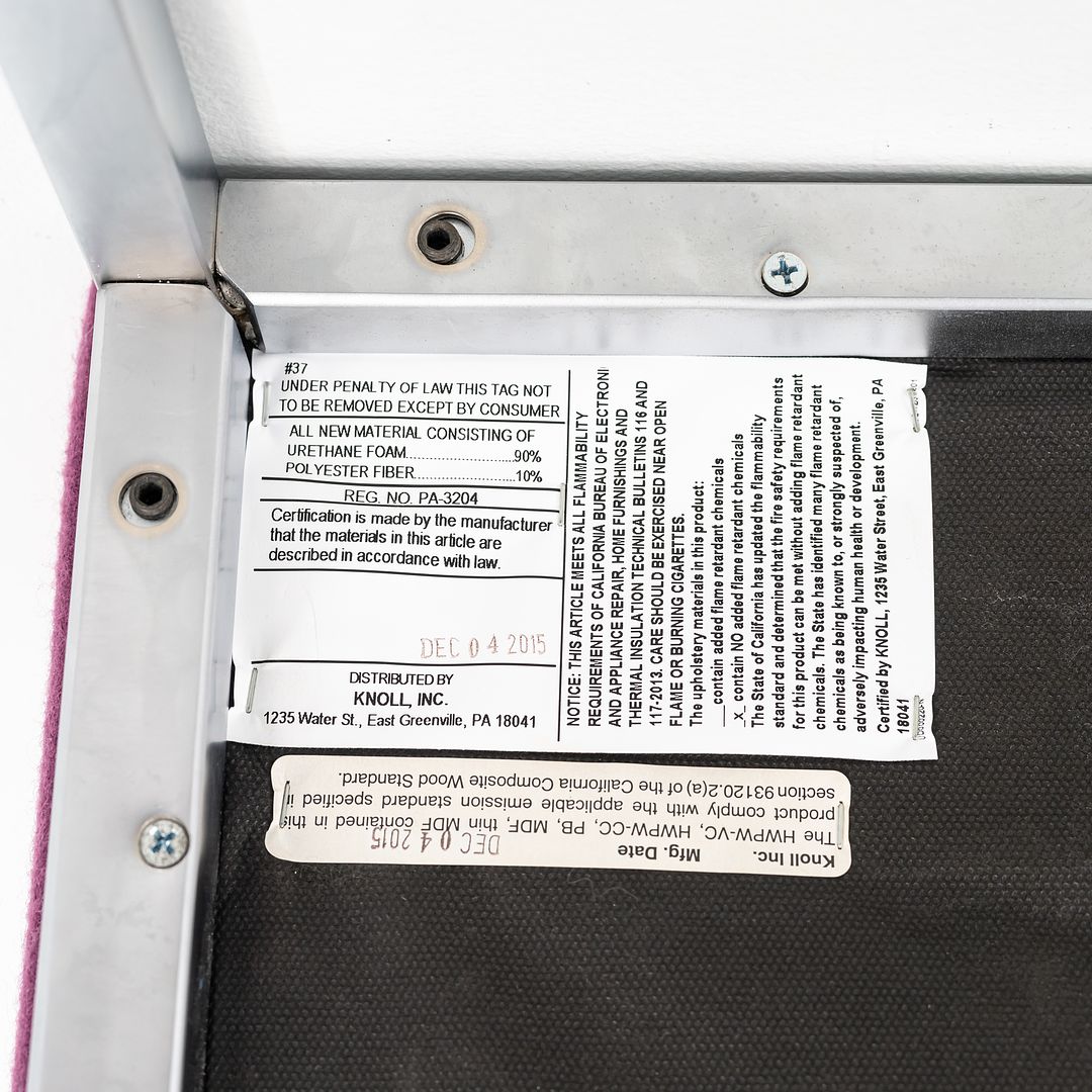 2015 Florence Knoll Settee Sofa, Model 1205S2 by Florence Knoll for Knoll in Purple Fabric