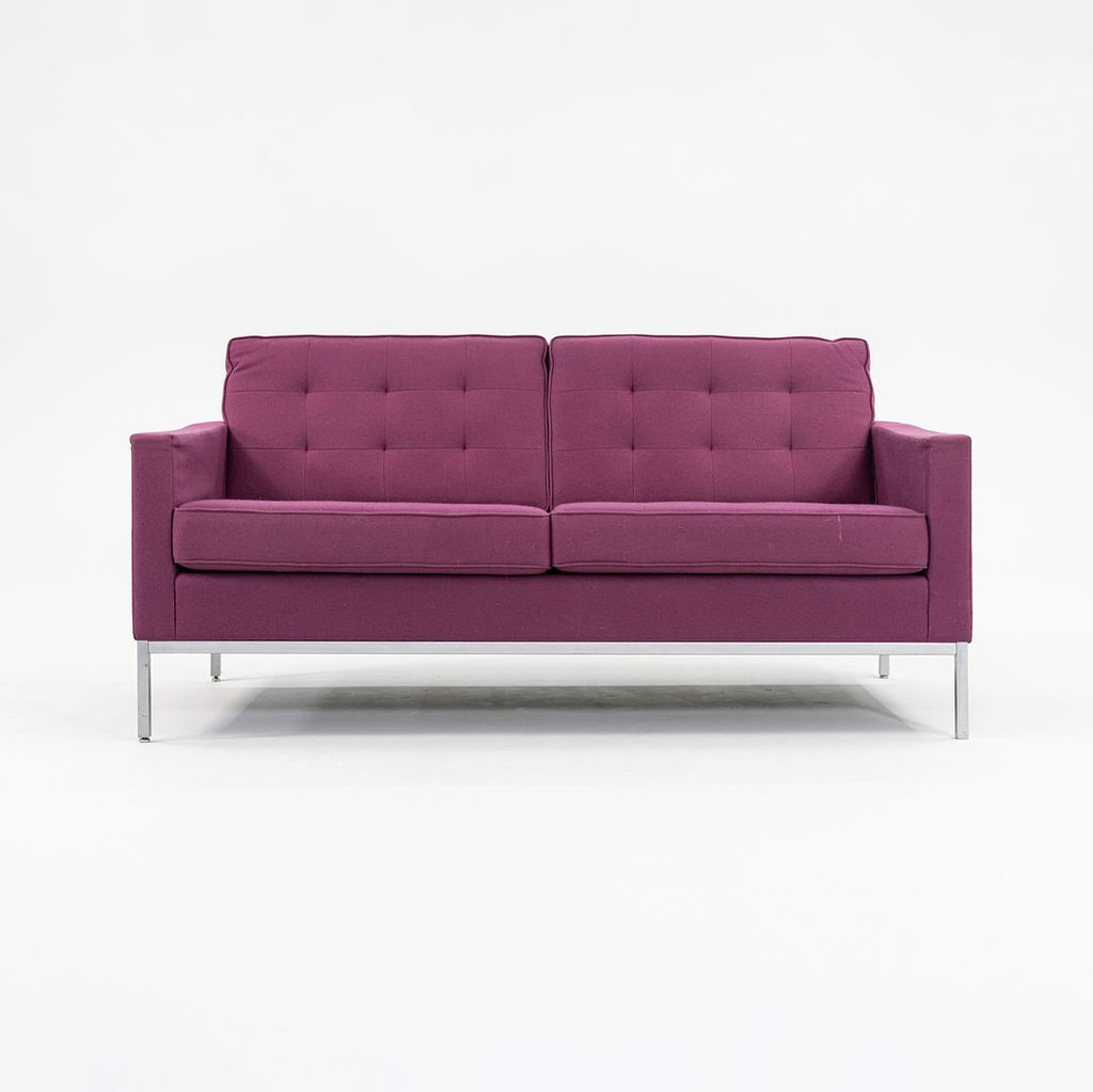 2015 Florence Knoll Settee Sofa, Model 1205S2 by Florence Knoll for Knoll in Purple Fabric