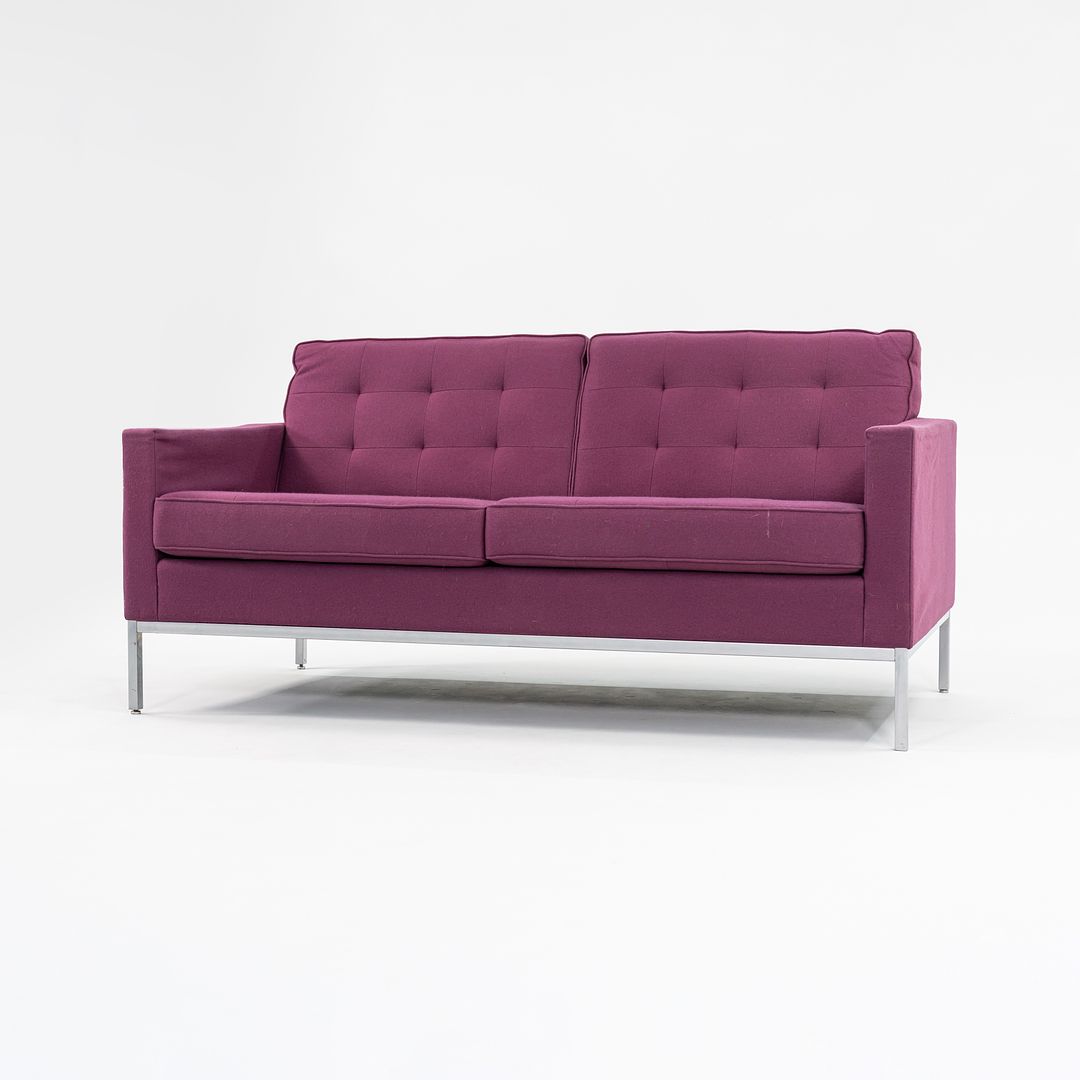 2015 Florence Knoll Settee Sofa, Model 1205S2 by Florence Knoll for Knoll in Purple Fabric