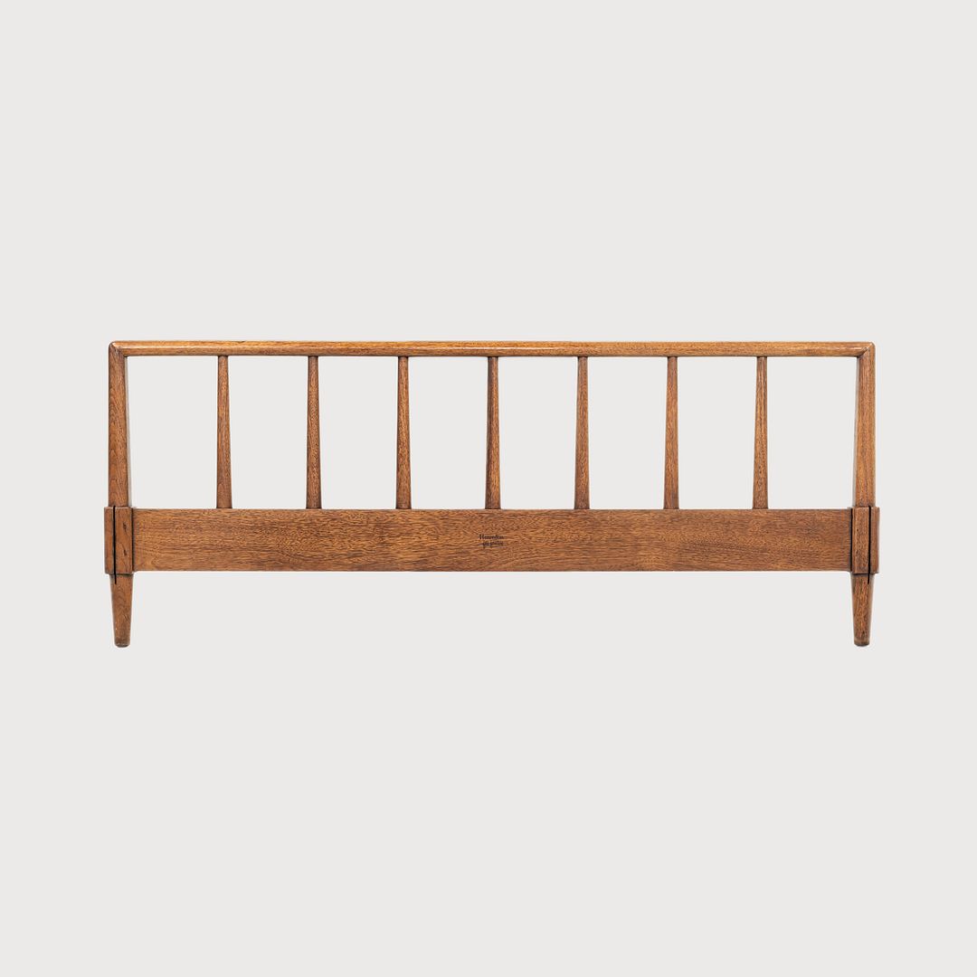 1950s Henredon Furniture Circa 60 Full Sized Headboard and Footboard in Walnut