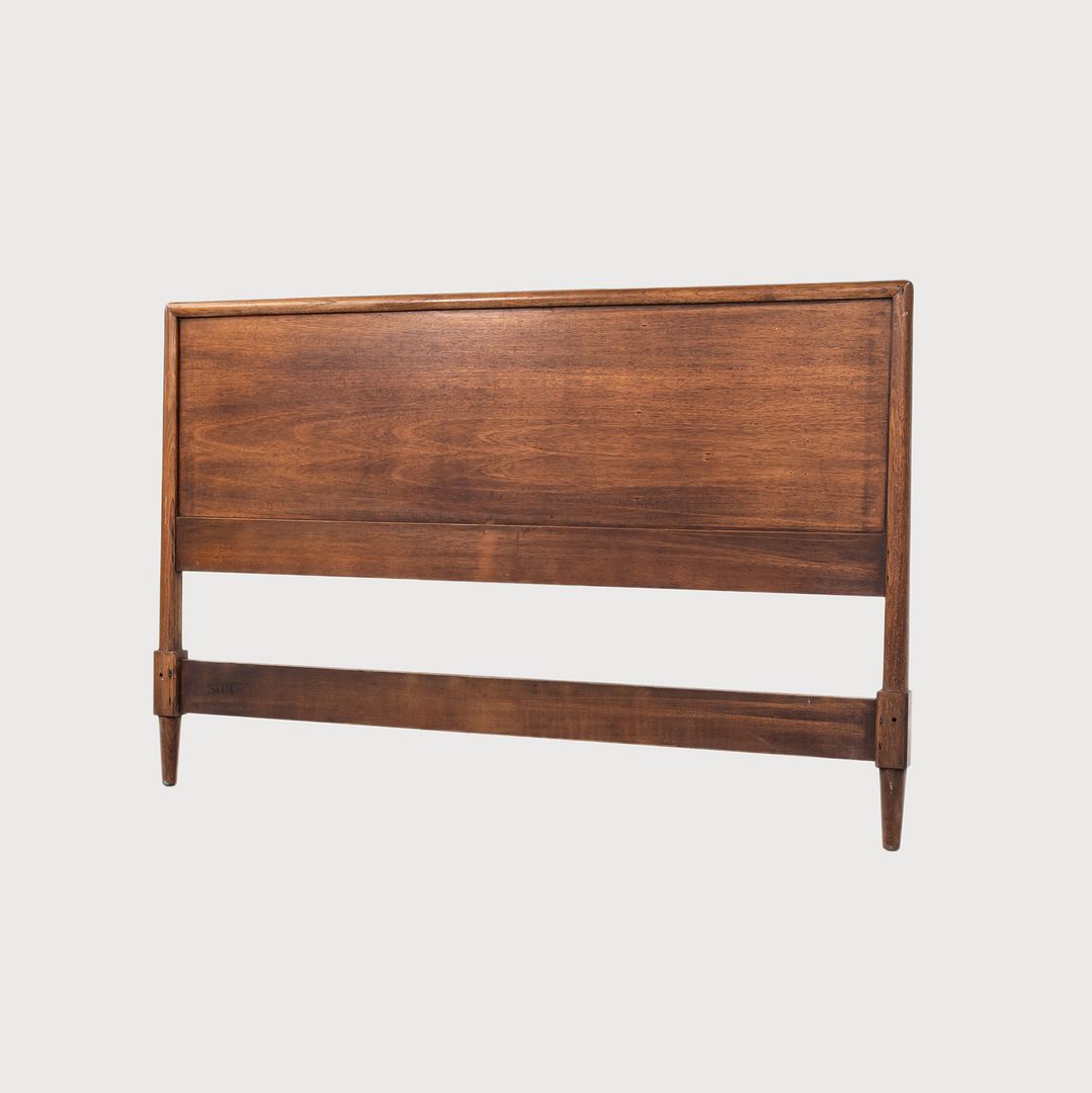1950s Henredon Furniture Circa 60 Full Sized Headboard and Footboard in Walnut