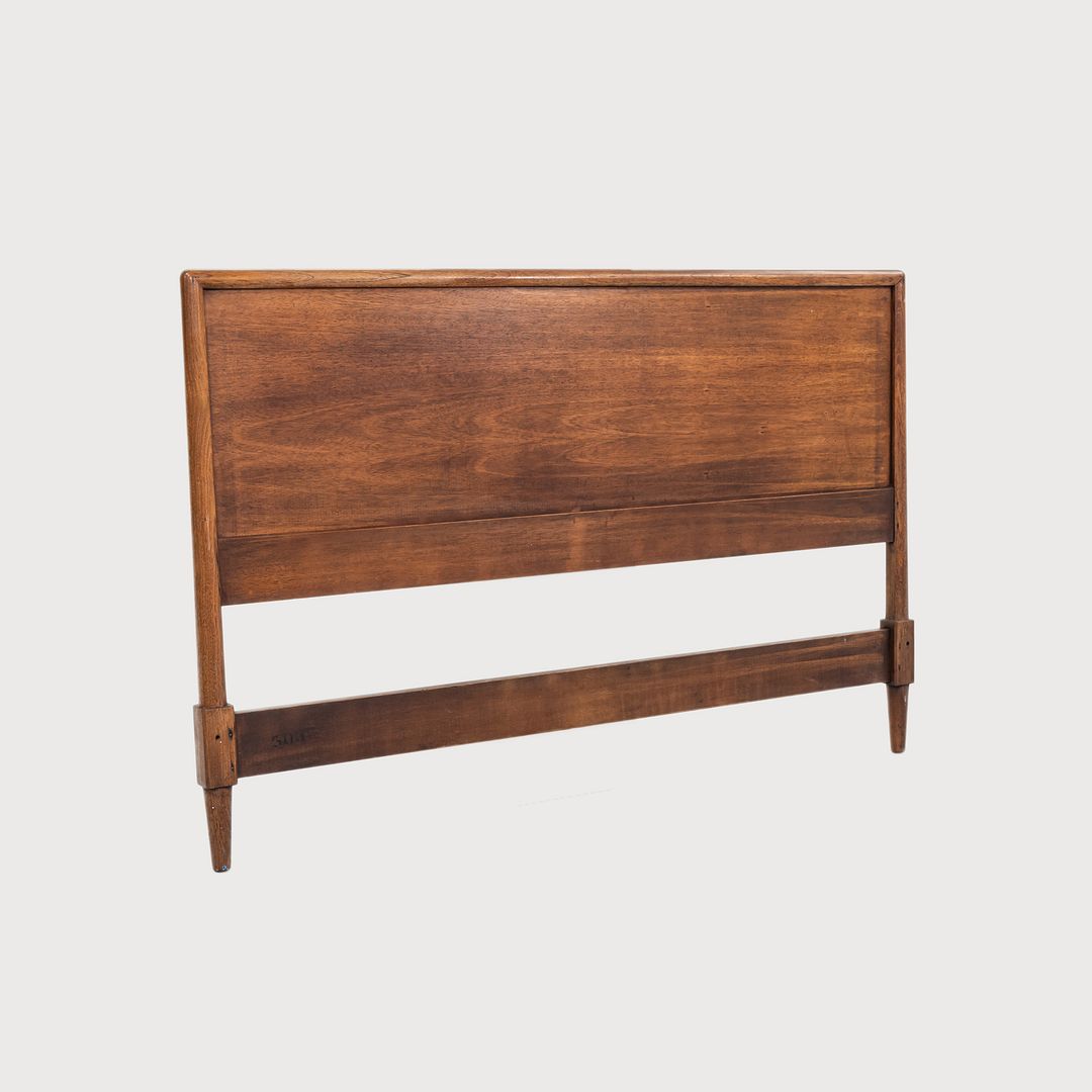 1950s Henredon Furniture Circa 60 Full Sized Headboard and Footboard in Walnut