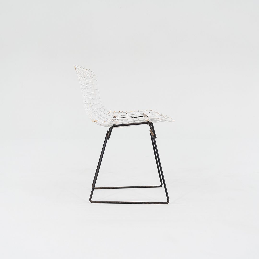 1950s Harry Bertoia for Knoll Bertoia Wire Side / Dining Chair in White & Black