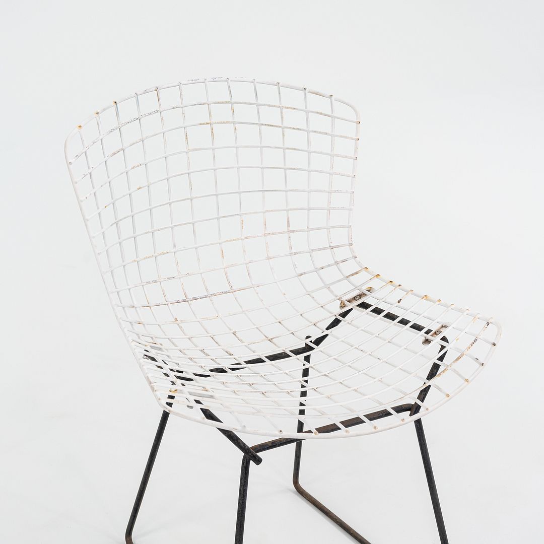 1950s Harry Bertoia for Knoll Bertoia Wire Side / Dining Chair in White & Black