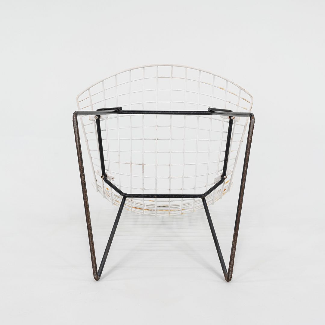 1950s Harry Bertoia for Knoll Bertoia Wire Side / Dining Chair in White & Black