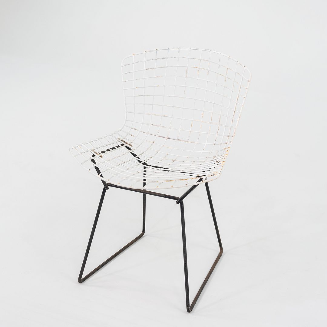 1950s Harry Bertoia for Knoll Bertoia Wire Side / Dining Chair in White & Black