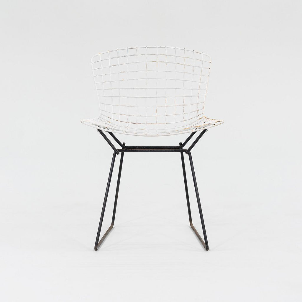 1950s Harry Bertoia for Knoll Bertoia Wire Side / Dining Chair in White & Black