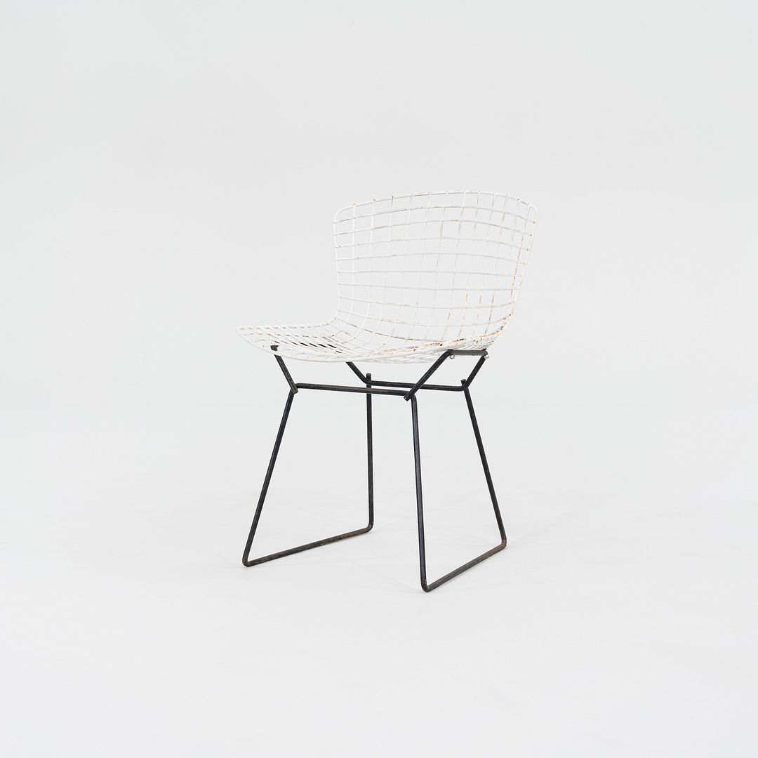 1950s Harry Bertoia for Knoll Bertoia Wire Side / Dining Chair in White & Black