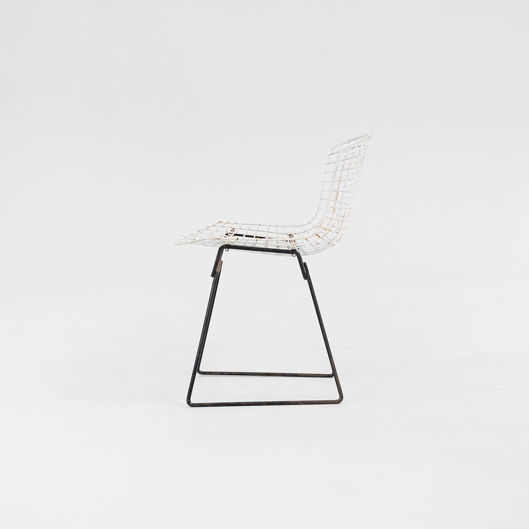 1950s Harry Bertoia for Knoll Bertoia Wire Side / Dining Chair in White & Black