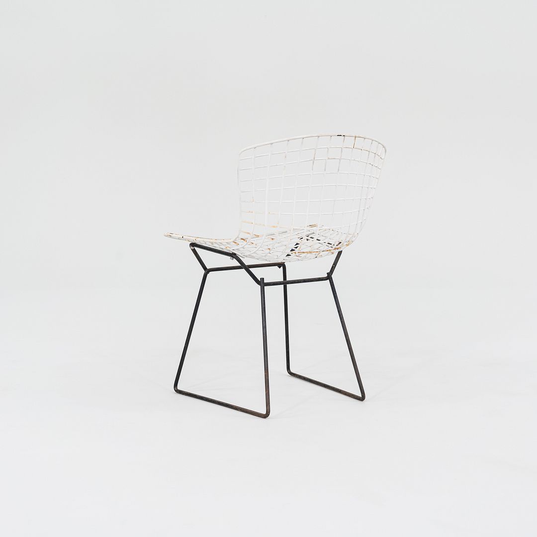 1950s Harry Bertoia for Knoll Bertoia Wire Side / Dining Chair in White & Black