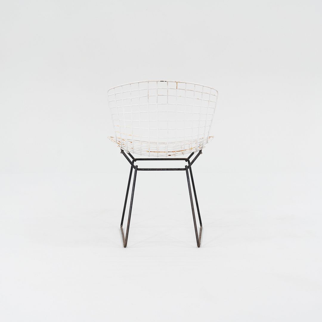 1950s Harry Bertoia for Knoll Bertoia Wire Side / Dining Chair in White & Black