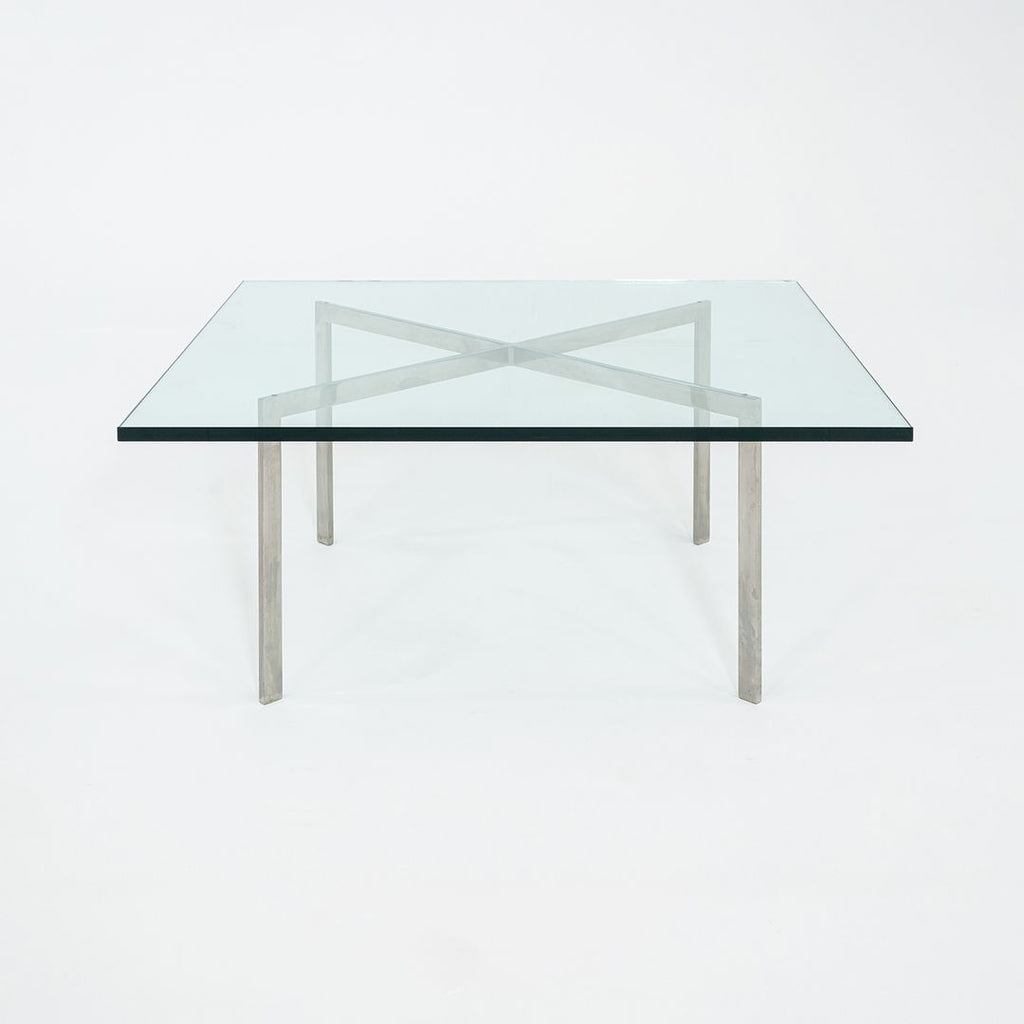 1960s Barcelona Coffee Table by Mies van der Rohe for Knoll in Glass and Stainless Steel