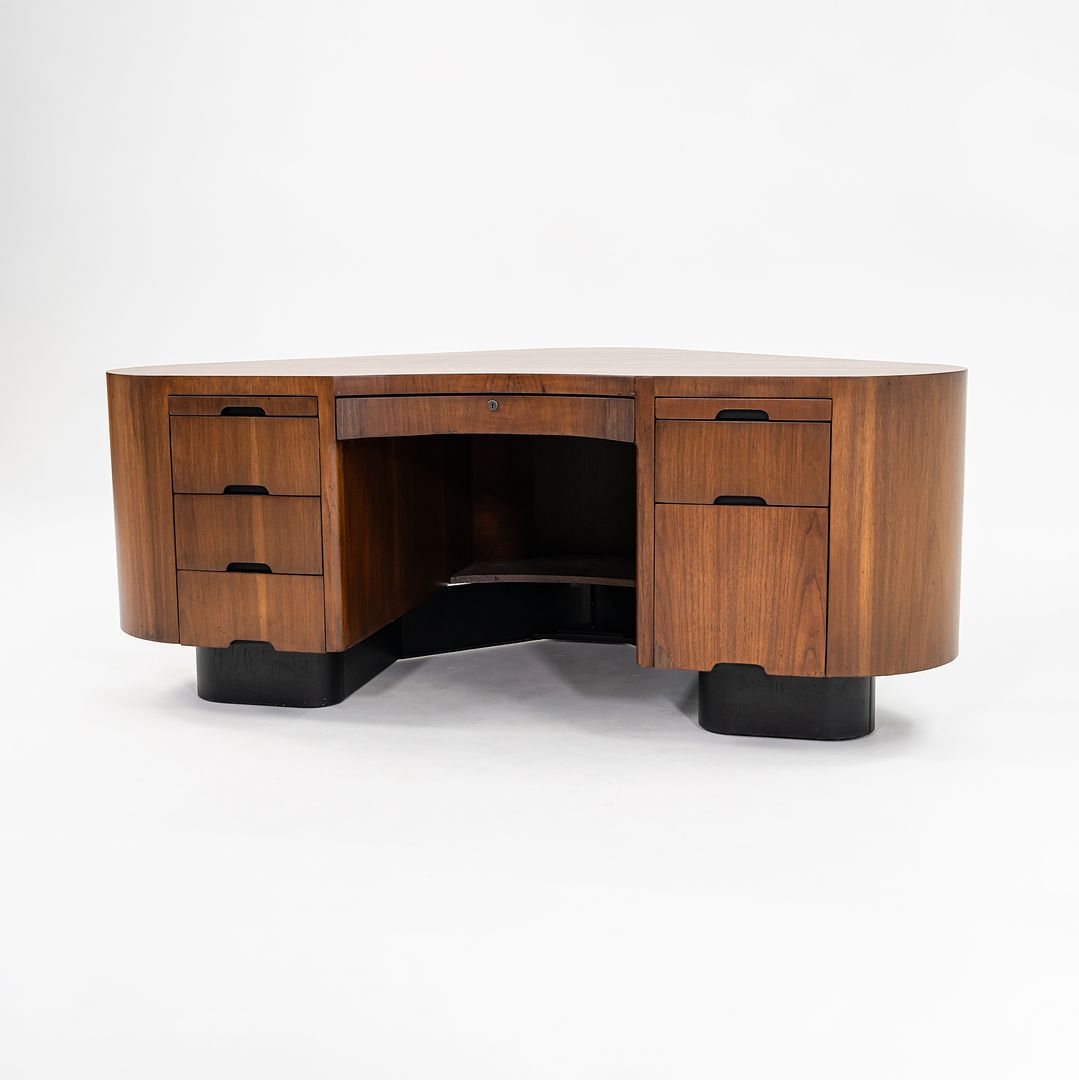 1945 Executive Desk, Model SP1110 by Frank Fletcher for Fletcher California in Walnut
