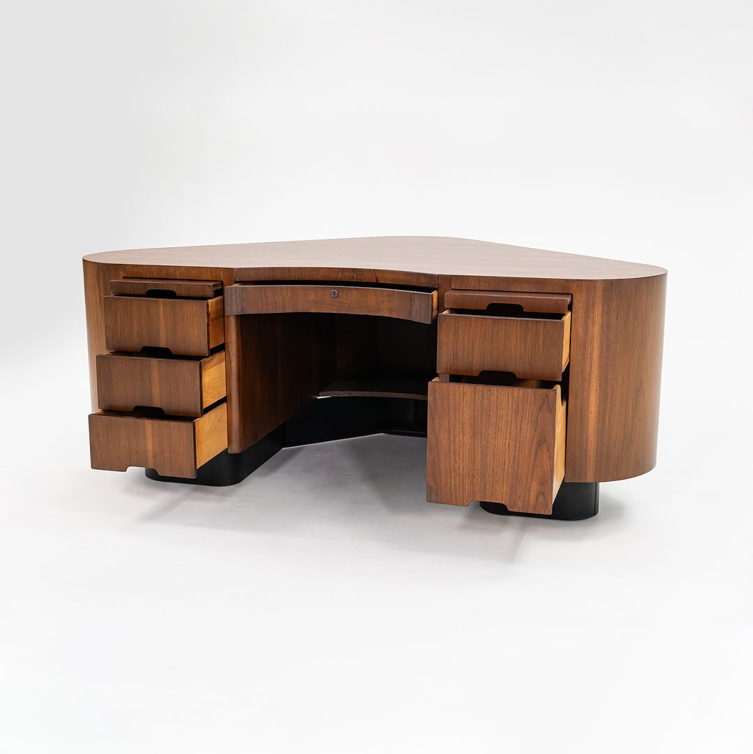 1945 Executive Desk, Model SP1110 by Frank Fletcher for Fletcher California in Walnut