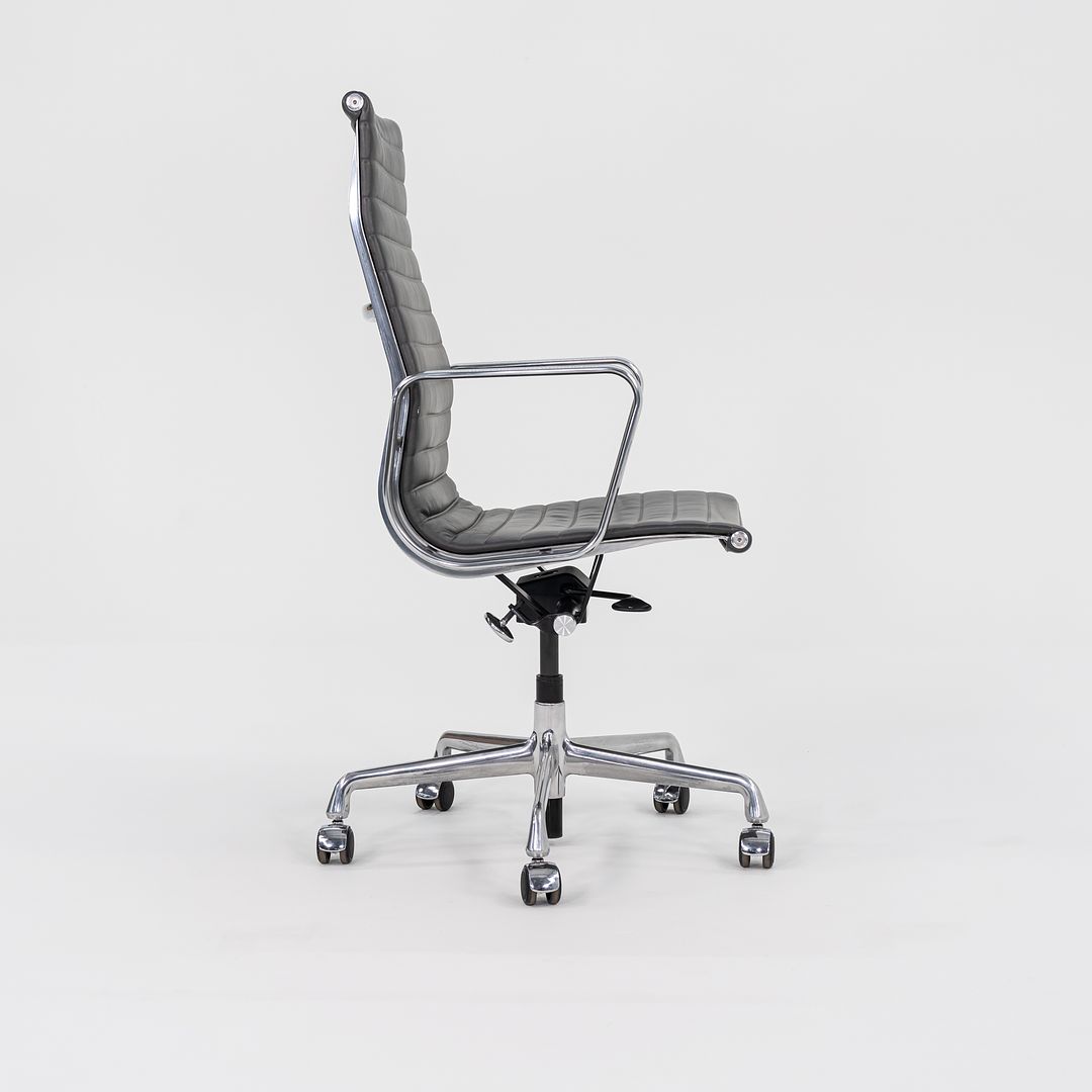 2016 Aluminum Group Executive Desk Chair, EA337 by Ray and Charles Eames for Herman Miller in Grey Leather 1x Available