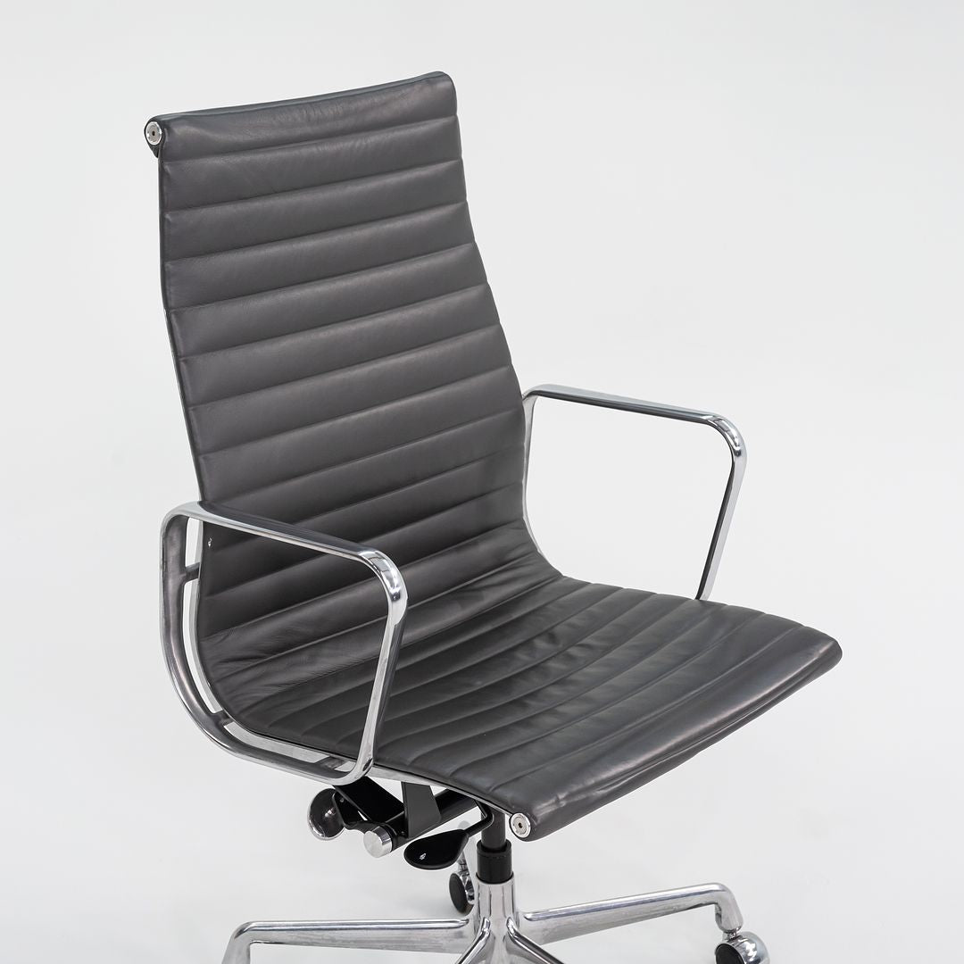 2016 Aluminum Group Executive Desk Chair, EA337 by Ray and Charles Eames for Herman Miller in Grey Leather 1x Available