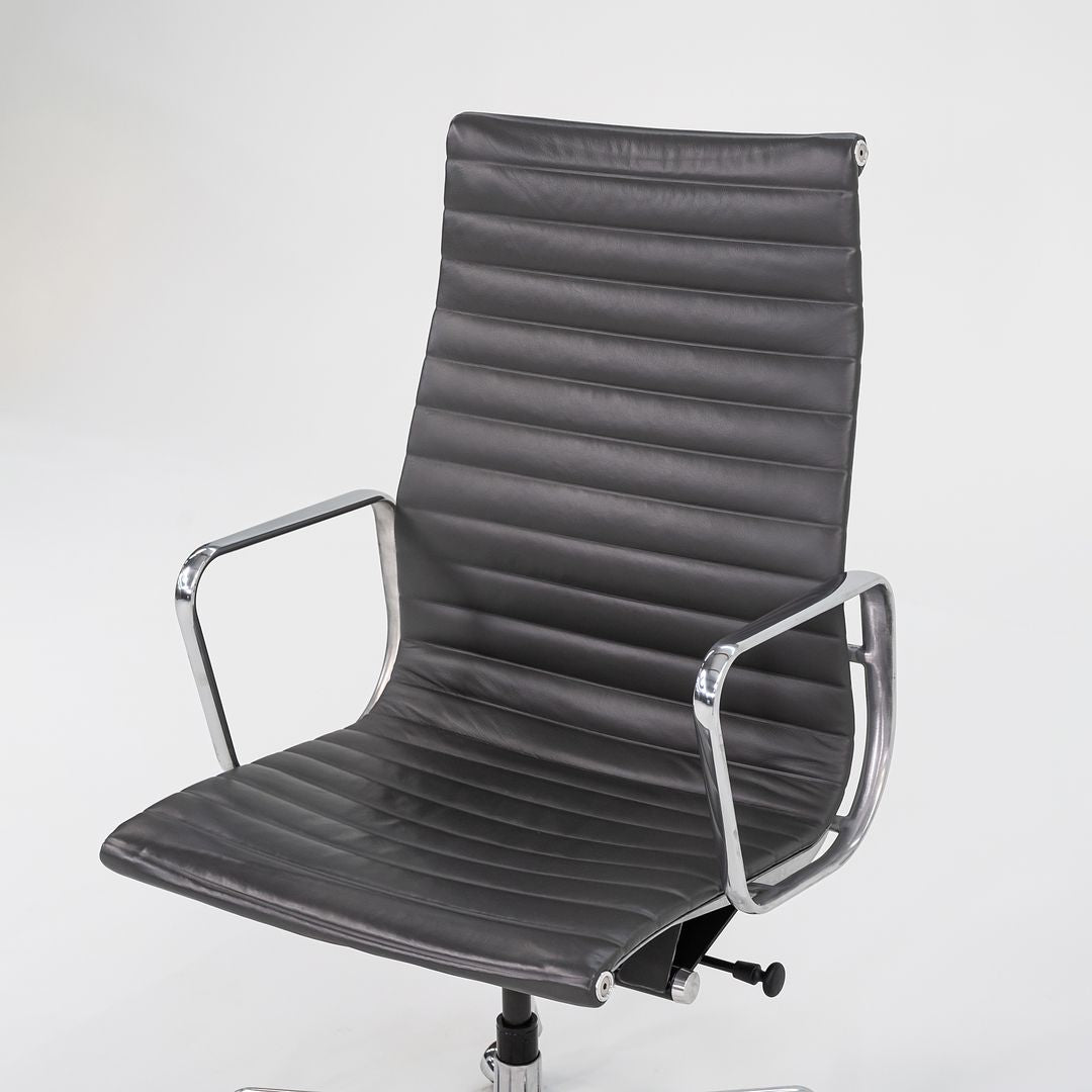 2016 Aluminum Group Executive Desk Chair, EA337 by Ray and Charles Eames for Herman Miller in Grey Leather 1x Available