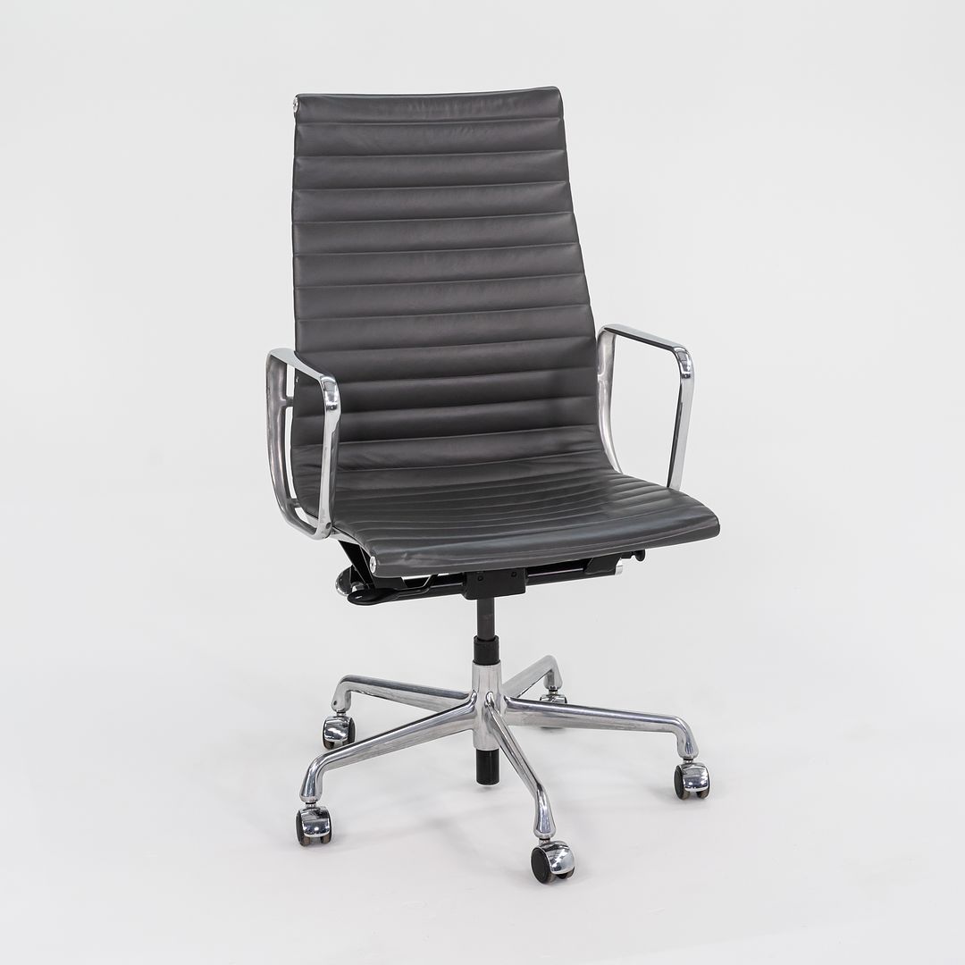 2016 Aluminum Group Executive Desk Chair, EA337 by Ray and Charles Eames for Herman Miller in Grey Leather 1x Available