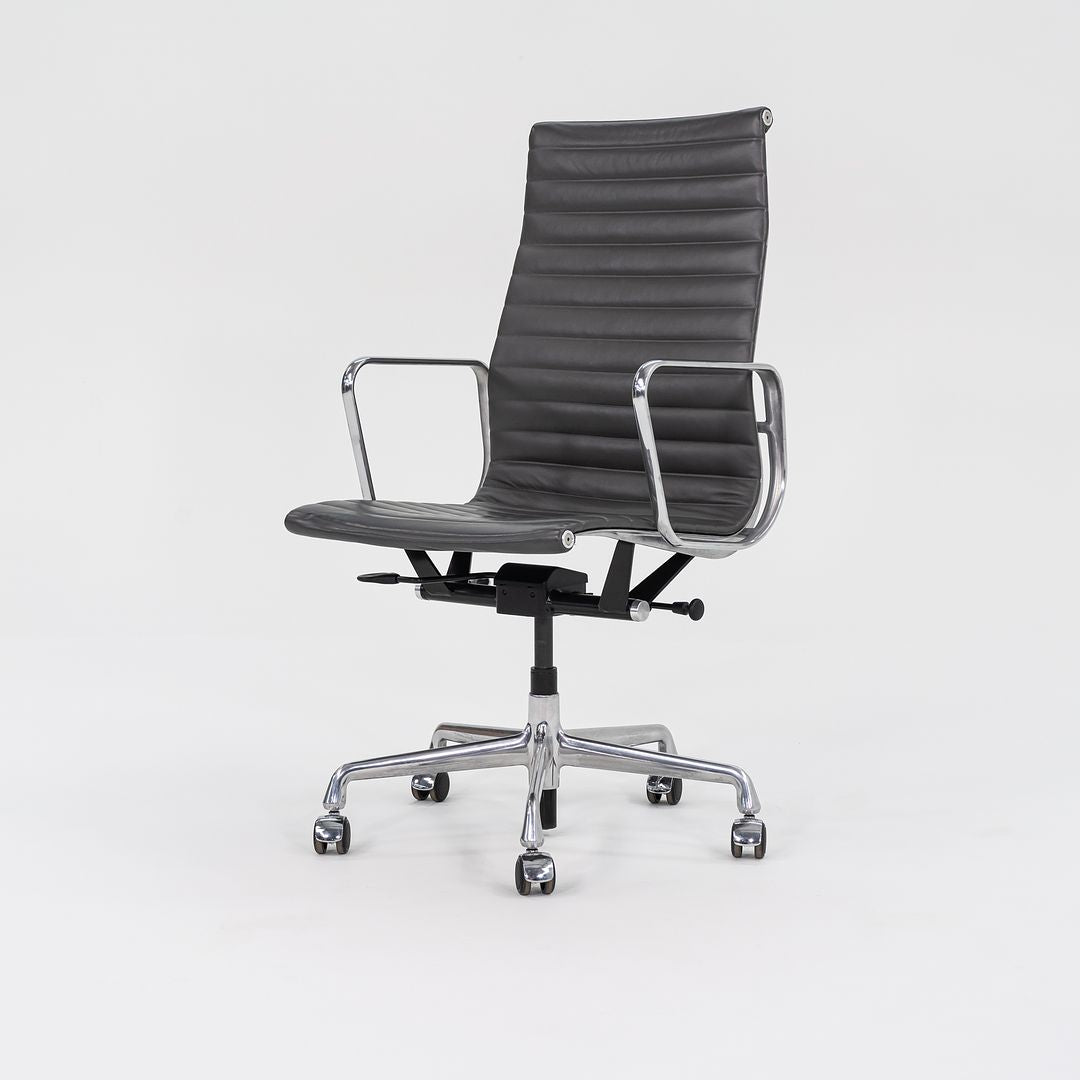 2016 Aluminum Group Executive Desk Chair, EA337 by Ray and Charles Eames for Herman Miller in Grey Leather 1x Available