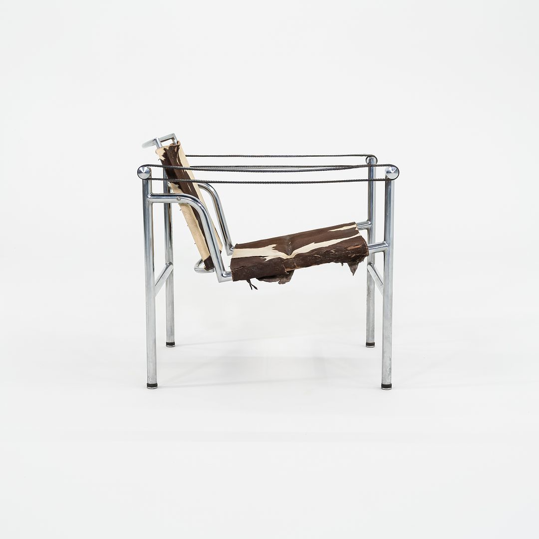 1950s Le Corbusier Jeanneret Perriand LC1 Basculant Lounge Chair in Cowhide with Original Stendig Label