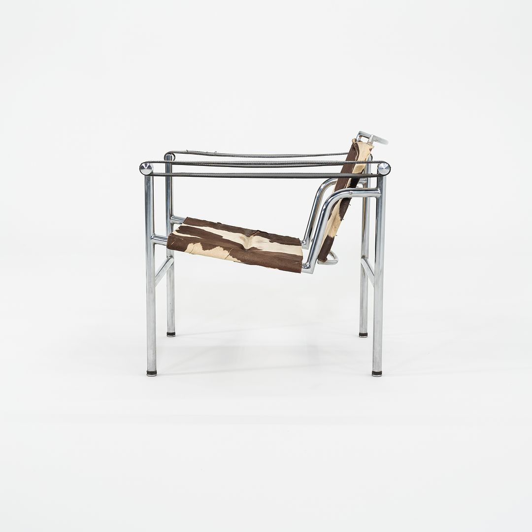 1950s Le Corbusier Jeanneret Perriand LC1 Basculant Lounge Chair in Cowhide with Original Stendig Label