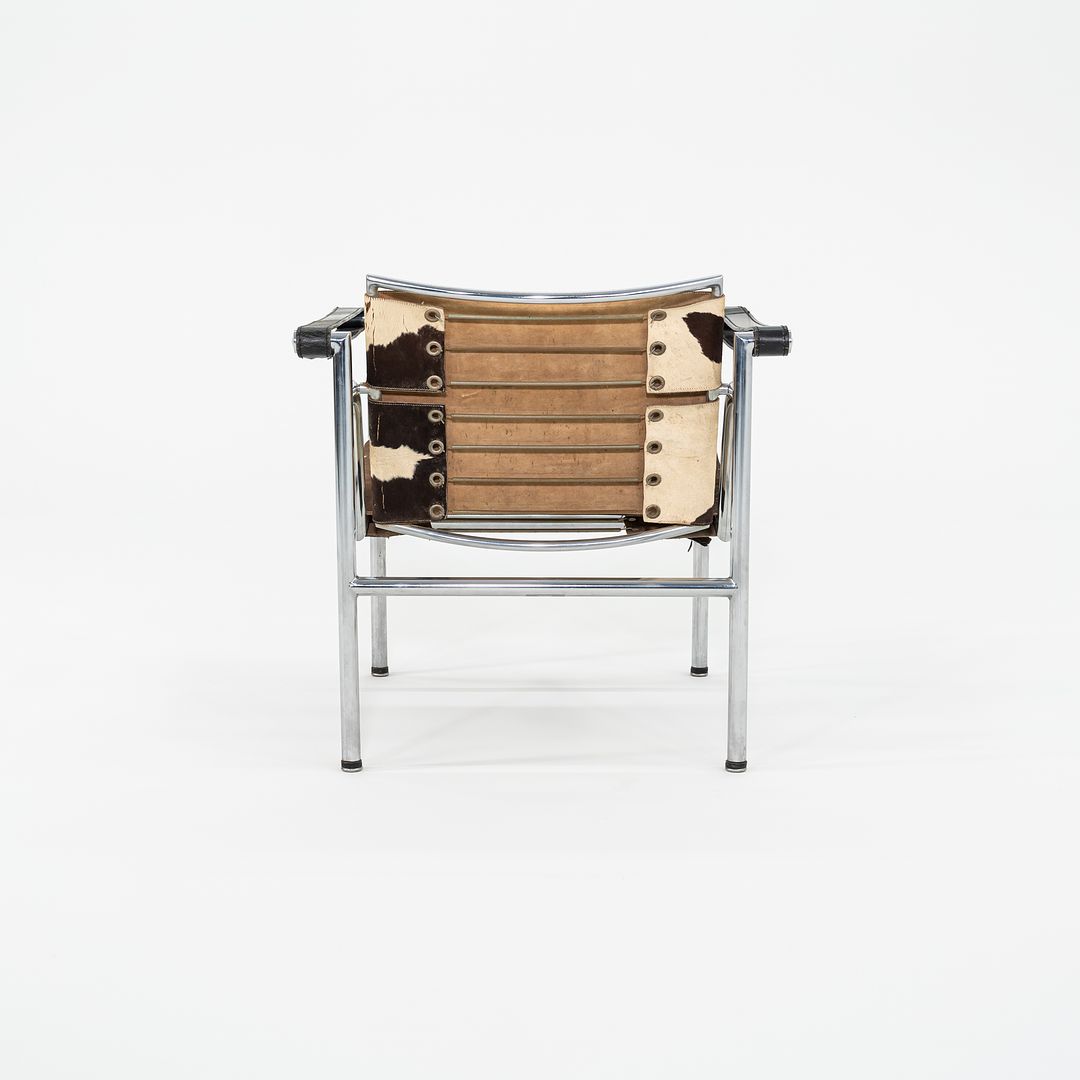 1950s Le Corbusier Jeanneret Perriand LC1 Basculant Lounge Chair in Cowhide with Original Stendig Label