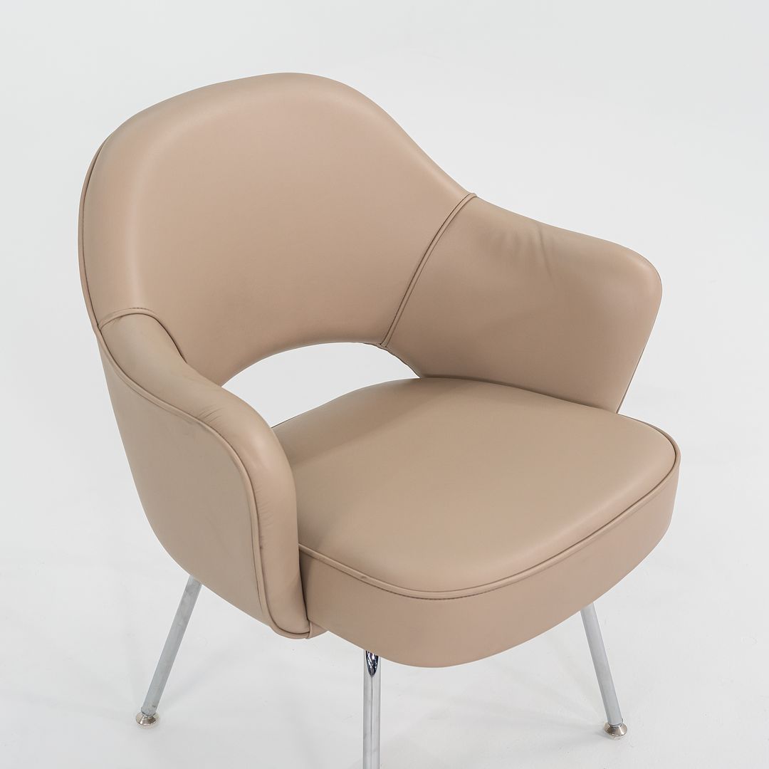 2021 Saarinen Executive Arm Chair, Model 71A by Eero Saarinen for Knoll in Tan Leather, 4x Available
